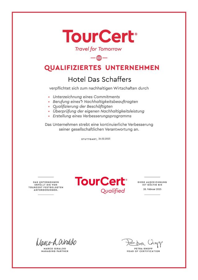 TourCert Zertifikat 2023